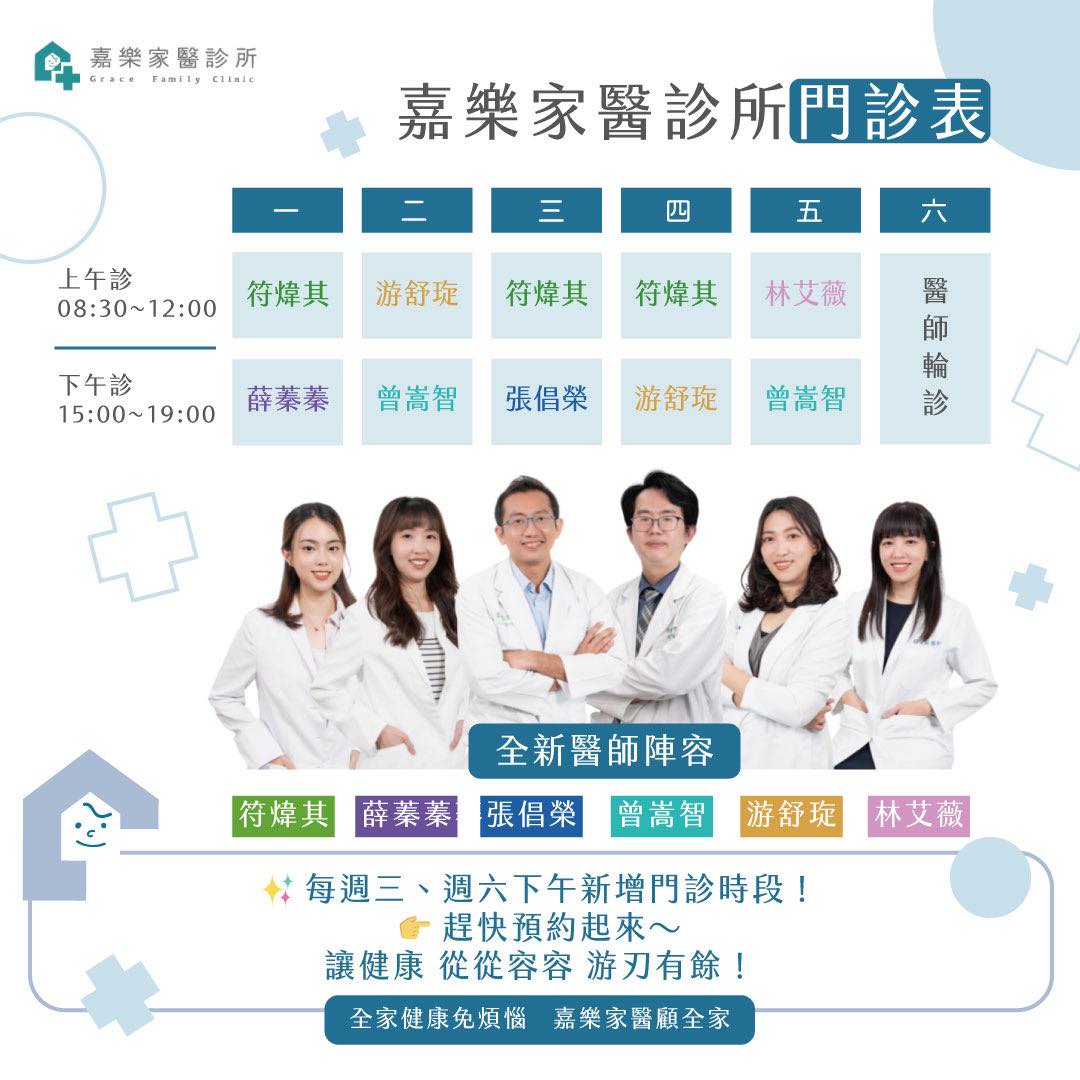 嘉樂家醫診所112年1月門診表